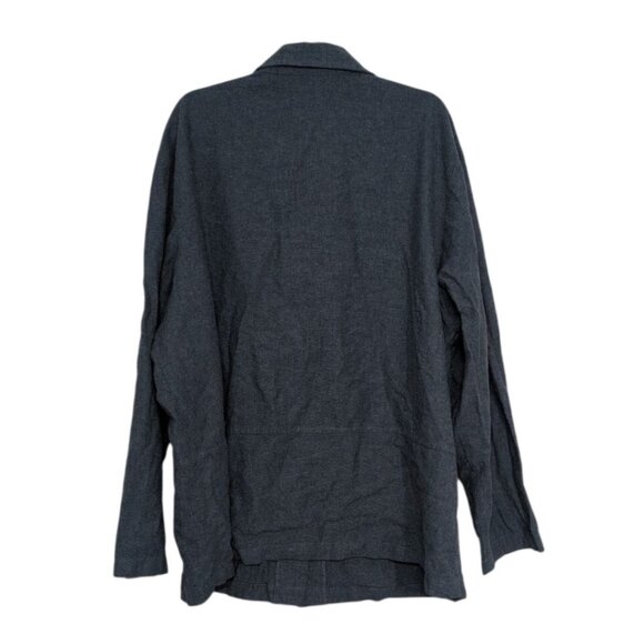 Vintage Croft & Barrow Linen Blend Shirt Womens Size XL Blue Pockets USA Made - Picture 9 of 9